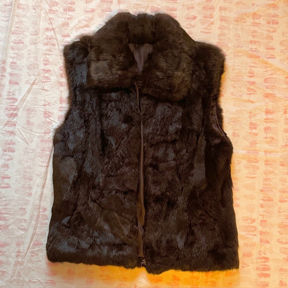 Folio Vintage Real Fur Vest with Pockets